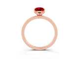 Rose gold Pear Cut Ruby Solitaire Ring with Thin Band and Prong Setting_27