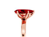 Rose gold Pear Cut Ruby Solitaire Ring with Thin Band and Prong Setting_29