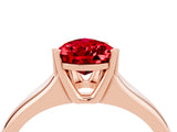 Rose gold Pear Cut Ruby Solitaire Ring with Wide Band and Prong Setting_4