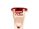 Rose gold Pear Cut Ruby Solitaire Ring with Wide Band and Prong Setting_5