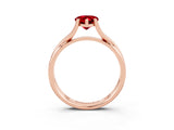 Rose gold Pear Cut Ruby Solitaire Twist Band Prong Setting Ring_39