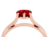 Rose gold Pear Cut Ruby Solitaire Twist Band Prong Setting Ring_40