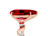 Rose gold Pear Cut Ruby Solitaire Twisted Band with Round  Accents and Prong Setting_29