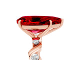 Rose gold Pear Cut Ruby Solitaire Twisted Band with Round  Accents and Prong Setting_41