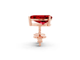 Rose gold Pear Cut Ruby Stud Earrings_14