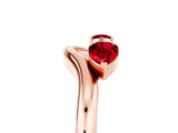 Rose gold Pear Cut Ruby Two-Stone Open Band Ring with Prong Setting_11