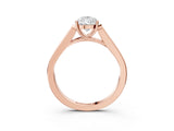 Rose gold Pear Cut Solitaire Cathedral Diamond Engagement Ring with Channel-Set Band and Four-Prong Setting_6