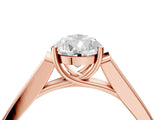 Rose gold Pear Cut Solitaire Cathedral Diamond Engagement Ring with Channel-Set Band and Four-Prong Setting_7