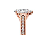 Rose gold Pear Cut Solitaire Cathedral Diamond Engagement Ring with Channel-Set Band and Four-Prong Setting_8