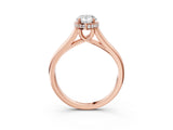 Rose gold Pear Cut Solitaire Diamond Engagement Ring with Four-Prong Setting and Tapered Band_6