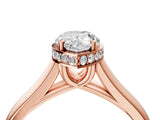 Rose gold Pear Cut Solitaire Diamond Engagement Ring with Four-Prong Setting and Tapered Band_7