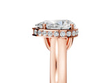Rose gold Pear Cut Solitaire Diamond Engagement Ring with Four-Prong Setting and Tapered Band_8