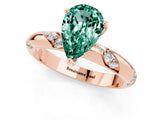 Rose gold Pear Cut Solitaire Diamond Engagement Ring with Twisted Pave Band and Four-Prong Setting_1