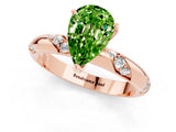 Rose gold Pear Cut Solitaire Diamond Engagement Ring with Twisted Pave Band and Four-Prong Setting_1