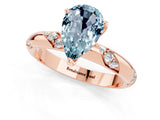 Rose gold Pear Cut Solitaire Diamond Engagement Ring with Twisted Pave Band and Four-Prong Setting_1