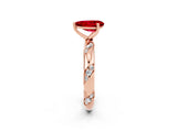 Rose gold Pear Cut Solitaire Diamond Engagement Ring with Twisted Pave Band and Four-Prong Setting_2