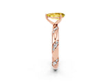 Rose gold Pear Cut Solitaire Diamond Engagement Ring with Twisted Pave Band and Four-Prong Setting_2