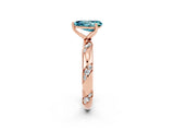 Rose gold Pear Cut Solitaire Diamond Engagement Ring with Twisted Pave Band and Four-Prong Setting_2