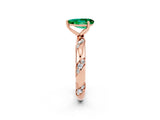 Rose gold Pear Cut Solitaire Diamond Engagement Ring with Twisted Pave Band and Four-Prong Setting_2