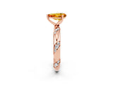 Rose gold Pear Cut Solitaire Diamond Engagement Ring with Twisted Pave Band and Four-Prong Setting_2