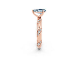 Rose gold Pear Cut Solitaire Diamond Engagement Ring with Twisted Pave Band and Four-Prong Setting_2