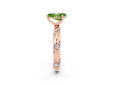Rose gold Pear Cut Solitaire Diamond Engagement Ring with Twisted Pave Band and Four-Prong Setting_2