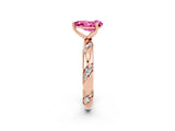 Rose gold Pear Cut Solitaire Diamond Engagement Ring with Twisted Pave Band and Four-Prong Setting_2