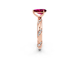 Rose gold Pear Cut Solitaire Diamond Engagement Ring with Twisted Pave Band and Four-Prong Setting_2