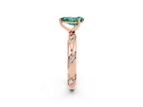 Rose gold Pear Cut Solitaire Diamond Engagement Ring with Twisted Pave Band and Four-Prong Setting_2