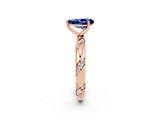 Rose gold Pear Cut Solitaire Diamond Engagement Ring with Twisted Pave Band and Four-Prong Setting_2