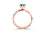Rose gold Pear Cut Solitaire Diamond Engagement Ring with Twisted Pave Band and Four-Prong Setting_3