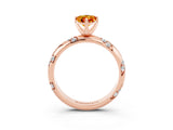 Rose gold Pear Cut Solitaire Diamond Engagement Ring with Twisted Pave Band and Four-Prong Setting_3