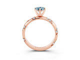 Rose gold Pear Cut Solitaire Diamond Engagement Ring with Twisted Pave Band and Four-Prong Setting_3