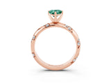 Rose gold Pear Cut Solitaire Diamond Engagement Ring with Twisted Pave Band and Four-Prong Setting_3