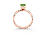 Rose gold Pear Cut Solitaire Diamond Engagement Ring with Twisted Pave Band and Four-Prong Setting_3