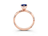 Rose gold Pear Cut Solitaire Diamond Engagement Ring with Twisted Pave Band and Four-Prong Setting_3