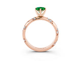 Rose gold Pear Cut Solitaire Diamond Engagement Ring with Twisted Pave Band and Four-Prong Setting_3