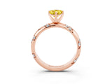 Rose gold Pear Cut Solitaire Diamond Engagement Ring with Twisted Pave Band and Four-Prong Setting_3