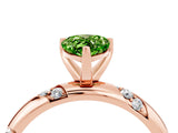 Rose gold Pear Cut Solitaire Diamond Engagement Ring with Twisted Pave Band and Four-Prong Setting_4