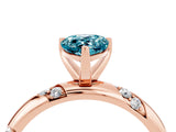 Rose gold Pear Cut Solitaire Diamond Engagement Ring with Twisted Pave Band and Four-Prong Setting_4