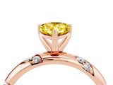 Rose gold Pear Cut Solitaire Diamond Engagement Ring with Twisted Pave Band and Four-Prong Setting_4