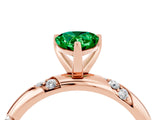 Rose gold Pear Cut Solitaire Diamond Engagement Ring with Twisted Pave Band and Four-Prong Setting_4
