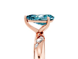Rose gold Pear Cut Solitaire Diamond Engagement Ring with Twisted Pave Band and Four-Prong Setting_5
