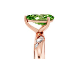 Rose gold Pear Cut Solitaire Diamond Engagement Ring with Twisted Pave Band and Four-Prong Setting_5