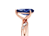 Rose gold Pear Cut Solitaire Diamond Engagement Ring with Twisted Pave Band and Four-Prong Setting_5