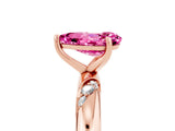 Rose gold Pear Cut Solitaire Diamond Engagement Ring with Twisted Pave Band and Four-Prong Setting_5