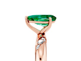 Rose gold Pear Cut Solitaire Diamond Engagement Ring with Twisted Pave Band and Four-Prong Setting_5