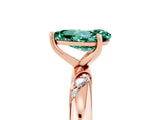 Rose gold Pear Cut Solitaire Diamond Engagement Ring with Twisted Pave Band and Four-Prong Setting_5