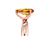 Rose gold Pear Cut Solitaire Diamond Engagement Ring with Twisted Pave Band and Four-Prong Setting_5