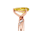 Rose gold Pear Cut Solitaire Diamond Engagement Ring with Twisted Pave Band and Four-Prong Setting_5